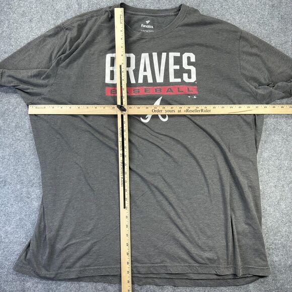 Atlanta Braves Shirt Mens 3XT Tall Gray MLB Baseball Fanatics Graphic Tee - Picture 5 of 8